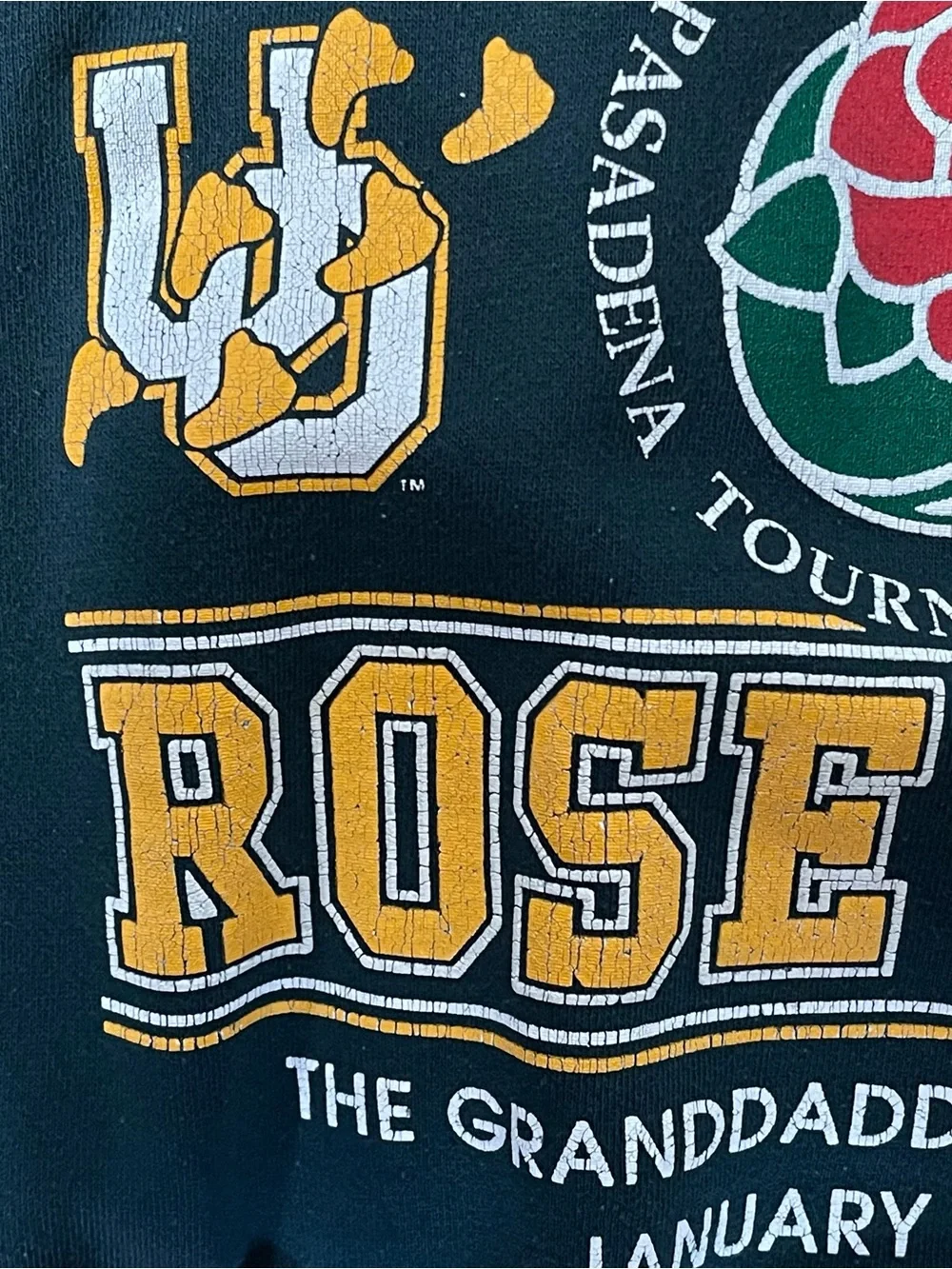 Vtg 1995 Oregon Ducks Rose Bowl Crewneck Sweatshirt Mens Large Green Heavyweight